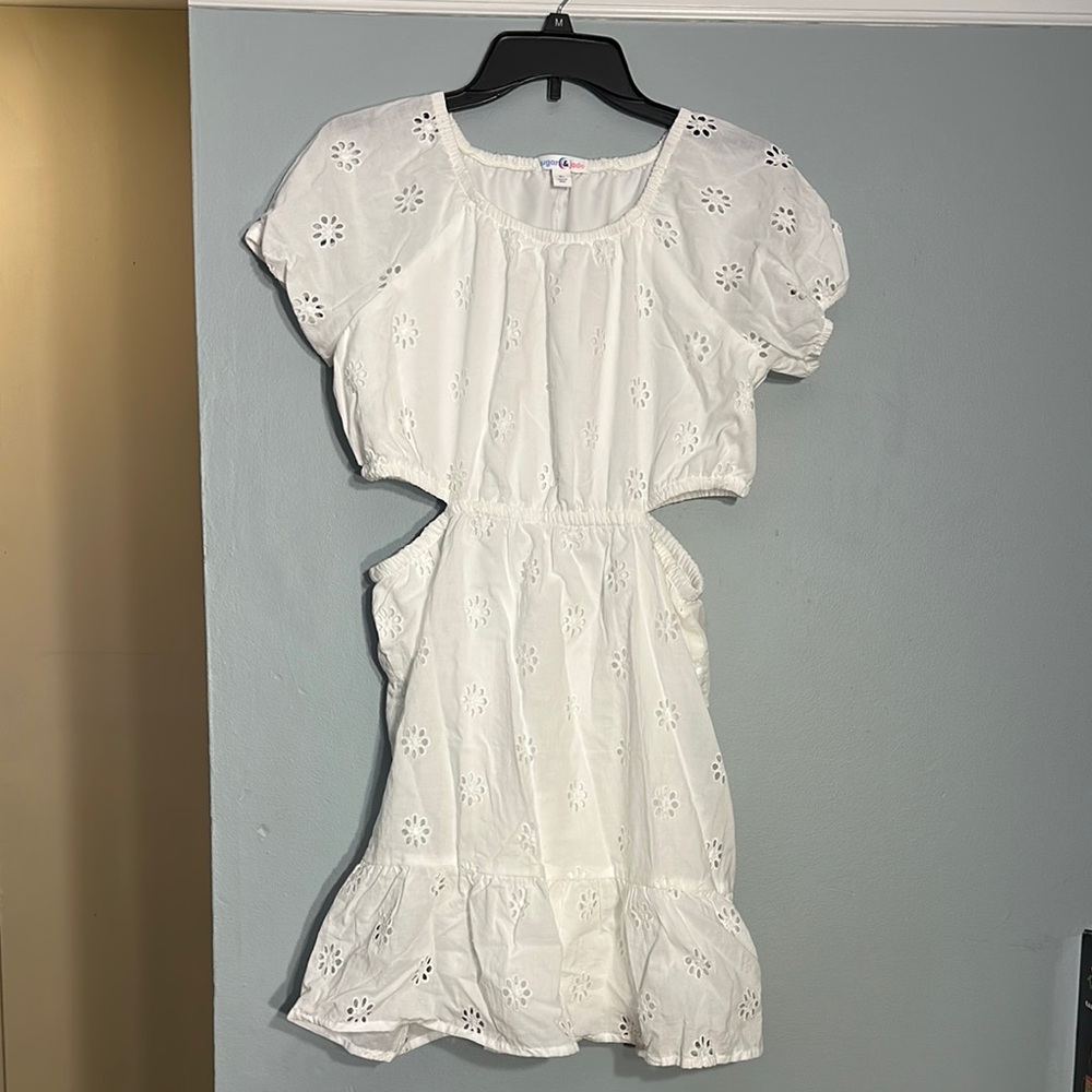 White Eyelet Cutout Dress